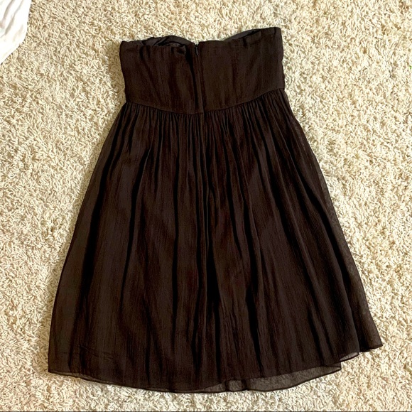 J.Crew Silk Chiffon Dress Espresso/Brown - Picture 3 of 5